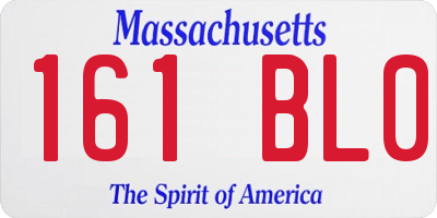 MA license plate 161BL0