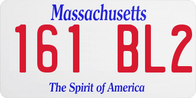 MA license plate 161BL2