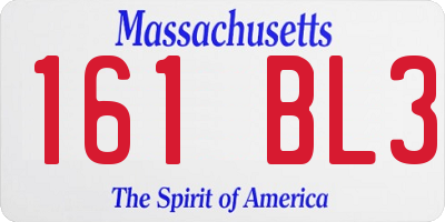 MA license plate 161BL3