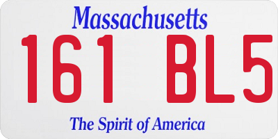 MA license plate 161BL5