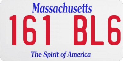 MA license plate 161BL6