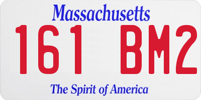 MA license plate 161BM2