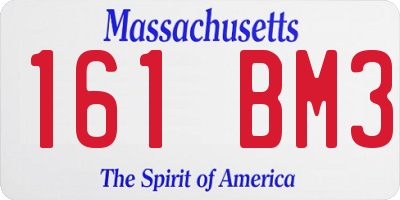 MA license plate 161BM3