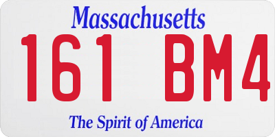 MA license plate 161BM4