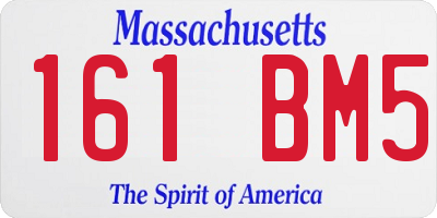 MA license plate 161BM5