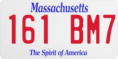 MA license plate 161BM7