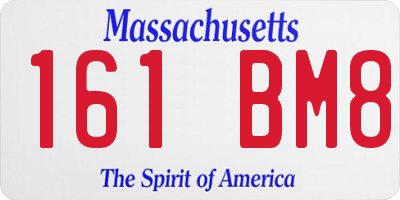 MA license plate 161BM8