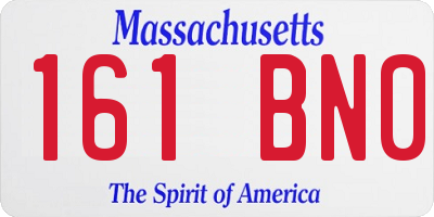 MA license plate 161BN0