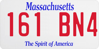 MA license plate 161BN4