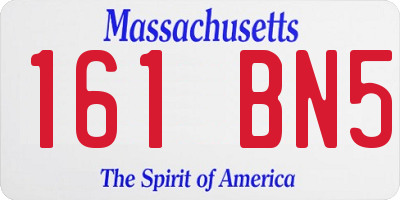 MA license plate 161BN5