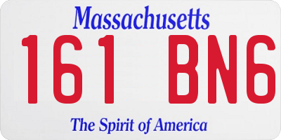 MA license plate 161BN6