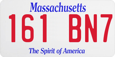 MA license plate 161BN7