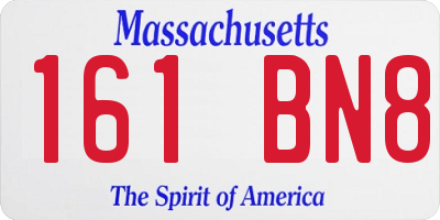 MA license plate 161BN8