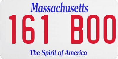 MA license plate 161BO0