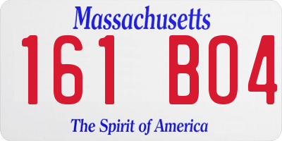 MA license plate 161BO4