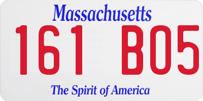 MA license plate 161BO5