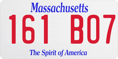 MA license plate 161BO7