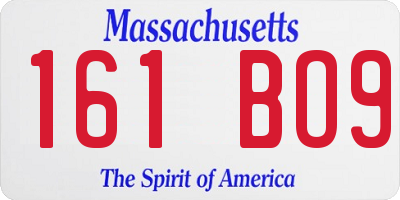 MA license plate 161BO9