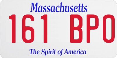 MA license plate 161BP0