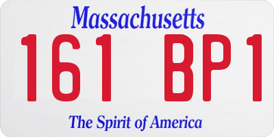 MA license plate 161BP1