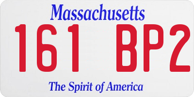 MA license plate 161BP2