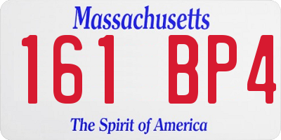 MA license plate 161BP4