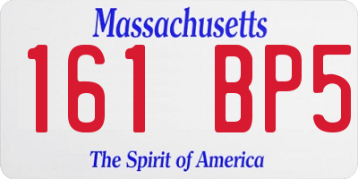 MA license plate 161BP5