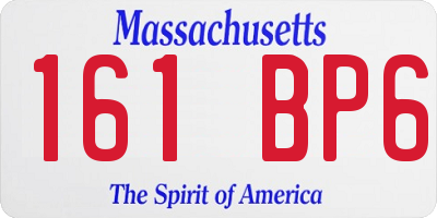 MA license plate 161BP6
