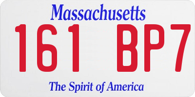 MA license plate 161BP7