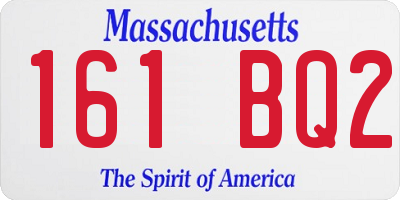 MA license plate 161BQ2