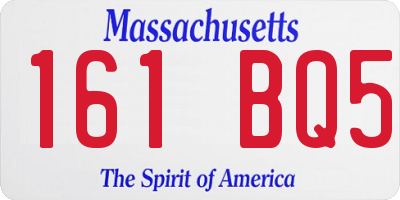 MA license plate 161BQ5