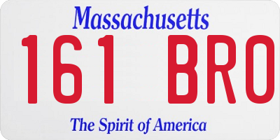 MA license plate 161BR0