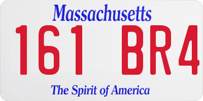 MA license plate 161BR4