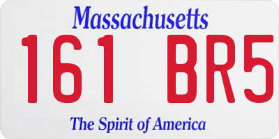 MA license plate 161BR5