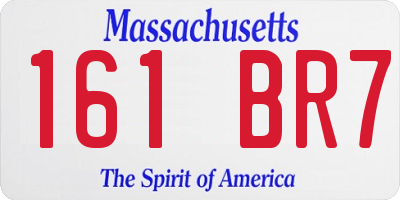 MA license plate 161BR7