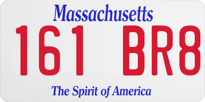 MA license plate 161BR8