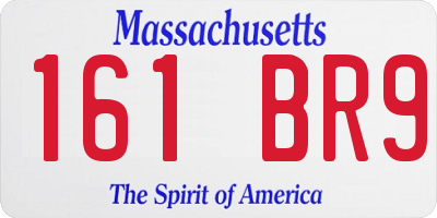 MA license plate 161BR9