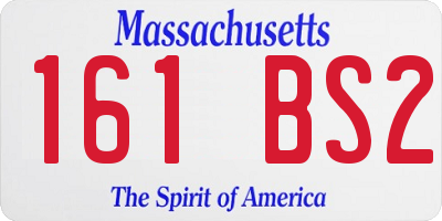 MA license plate 161BS2