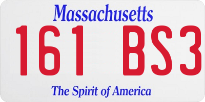 MA license plate 161BS3