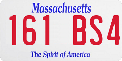 MA license plate 161BS4