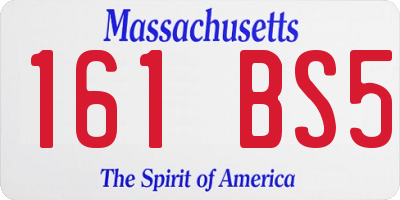 MA license plate 161BS5