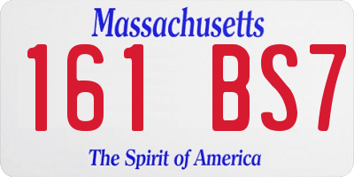 MA license plate 161BS7