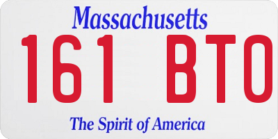 MA license plate 161BT0