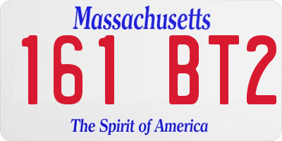 MA license plate 161BT2