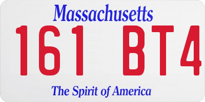 MA license plate 161BT4