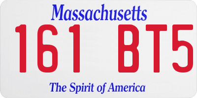 MA license plate 161BT5