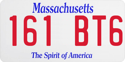 MA license plate 161BT6