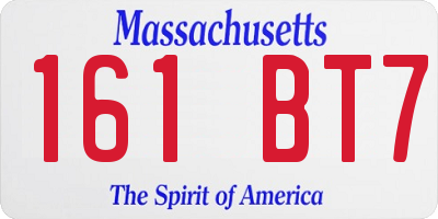 MA license plate 161BT7