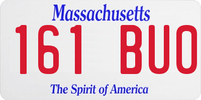 MA license plate 161BU0