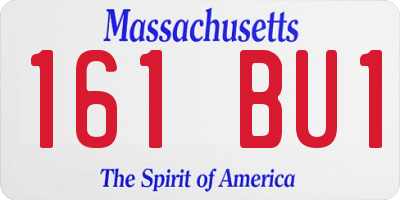 MA license plate 161BU1